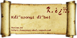 Kászonyi Ábel névjegykártya