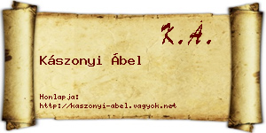 Kászonyi Ábel névjegykártya